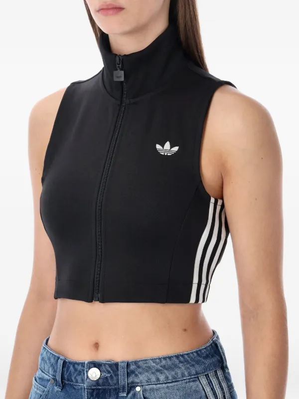 トップス adidas originals Adidas Zip Sleeveless Top | Black | FARFETCH IN