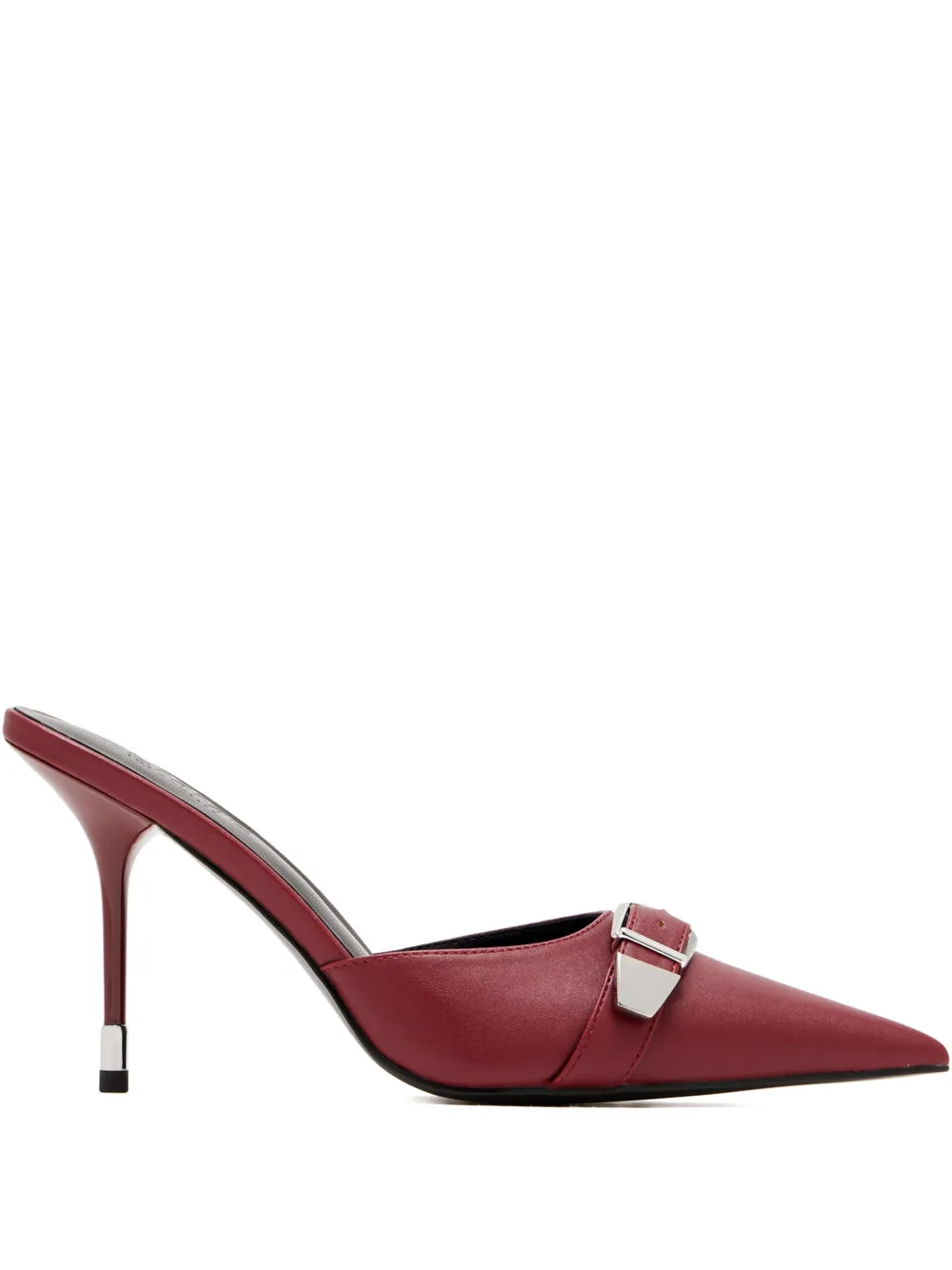 Femme La Venetia Pointed-toe Mules In Burgundy