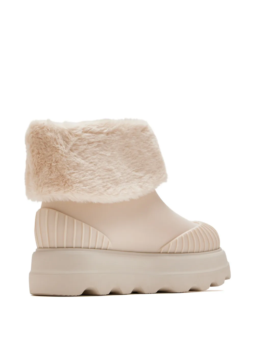 Melissa fur ridged-sole boots Beige