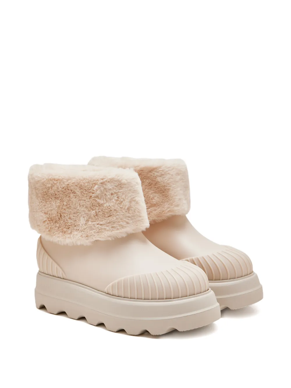 Melissa fur ridged-sole boots Beige