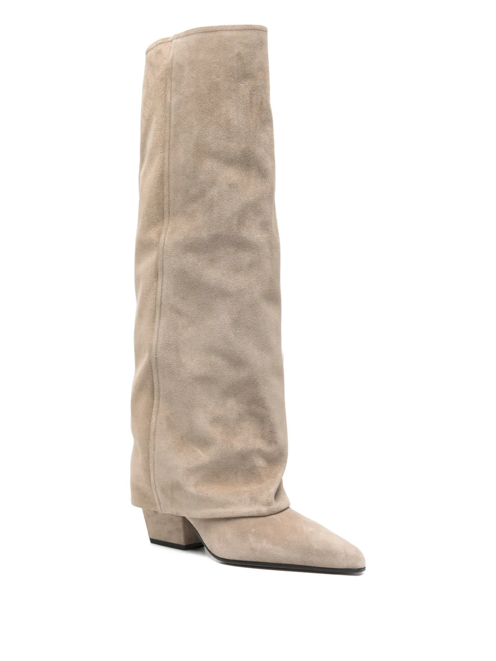 Paris Texas pointed-toe suede boots Beige