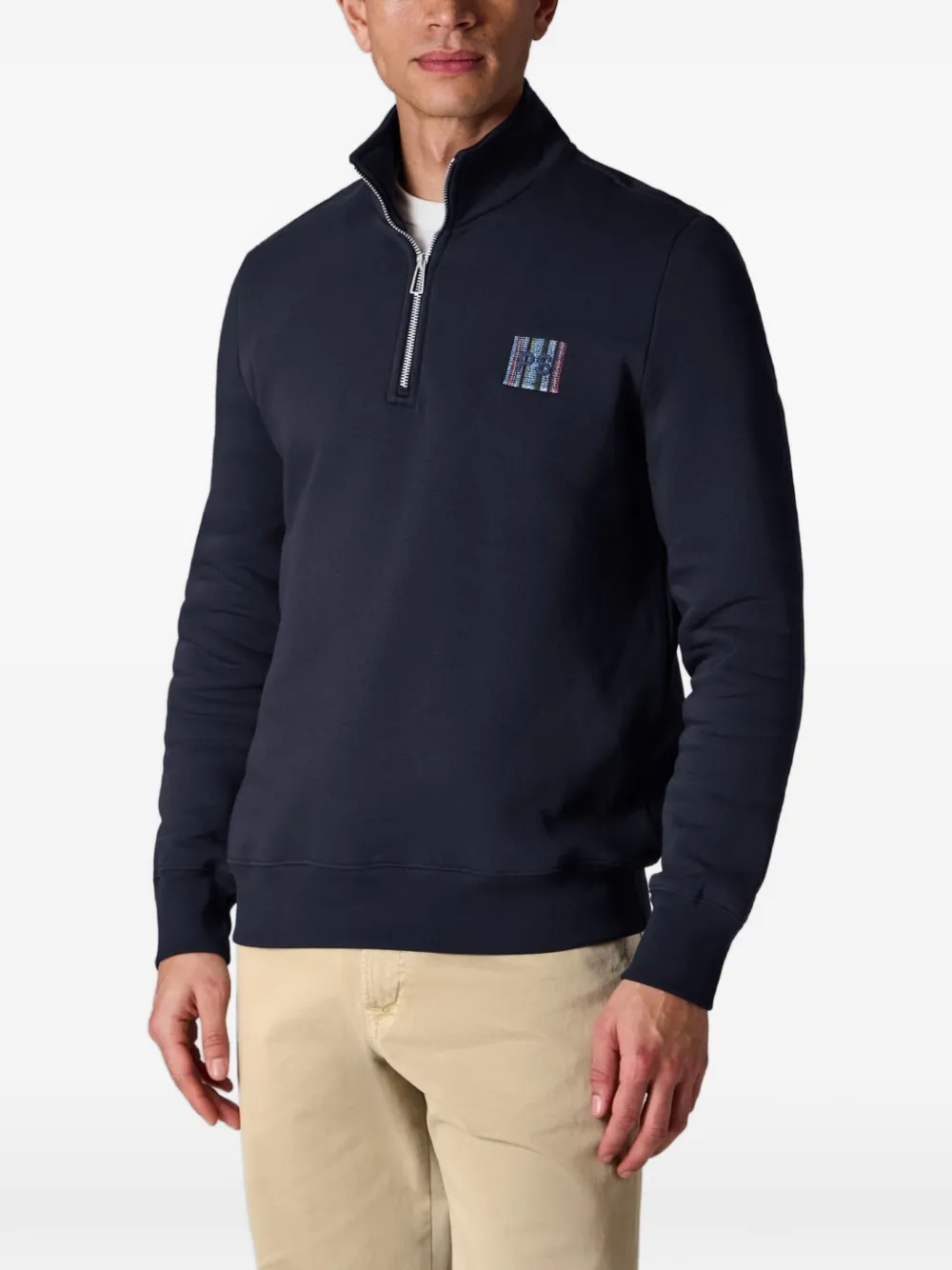 PS Paul Smith Sweater met geborduurd logo en rits Blauw