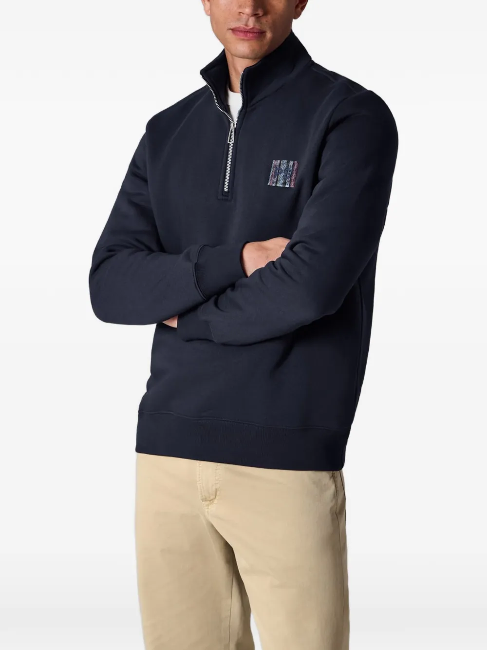 PS Paul Smith Sweater met geborduurd logo en rits Blauw