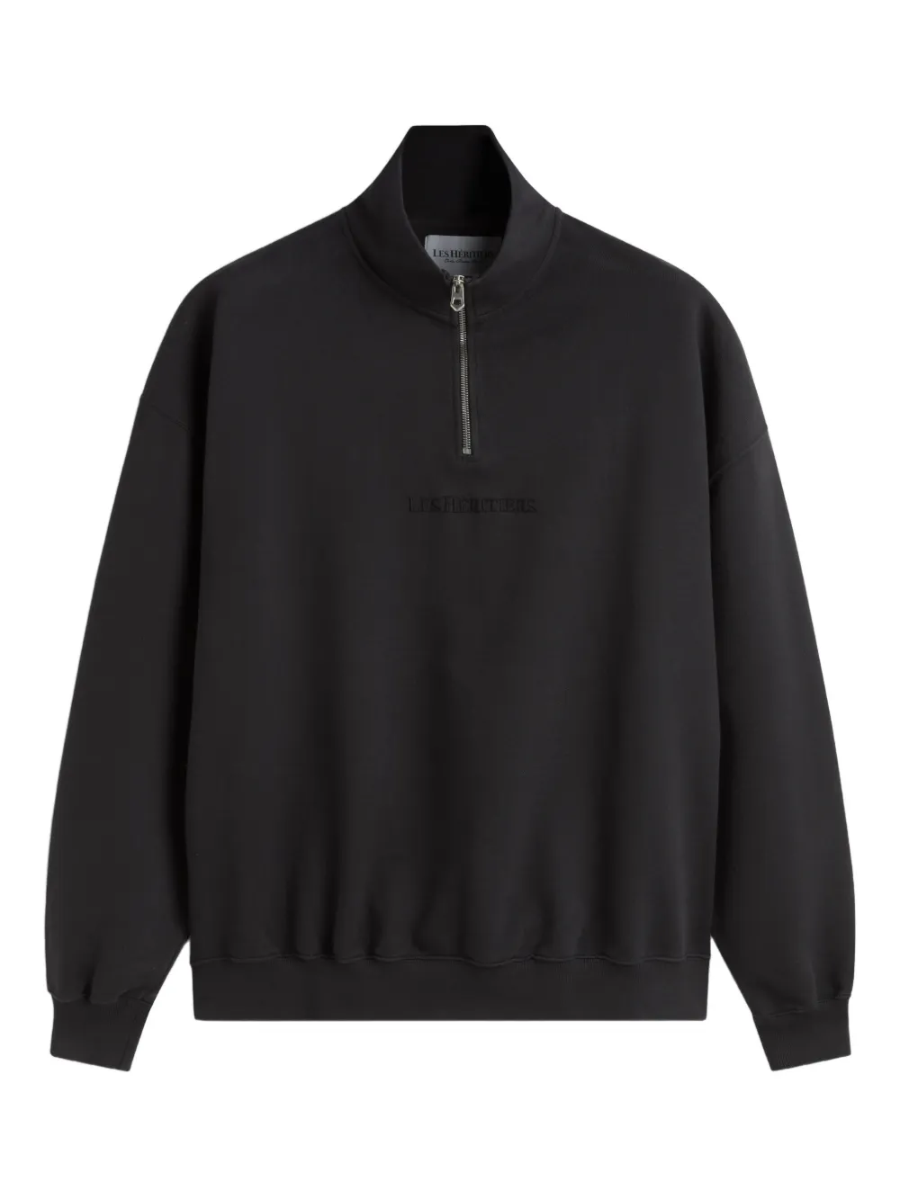 LES HÉRITIERS logo quarter zip sweatshirt - Schwarz
