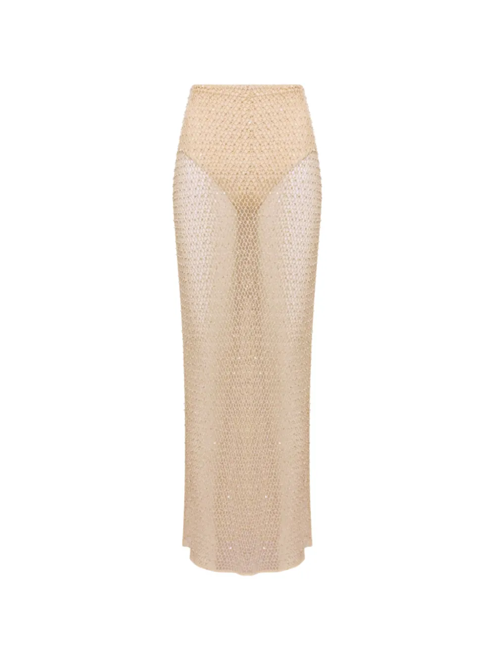 PatBO Crochet Bloom skirt - Nude
