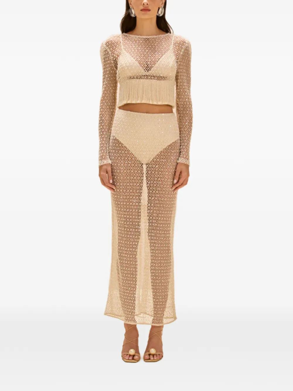  Patbo Crochet Bloom Skirt - Neutrals 