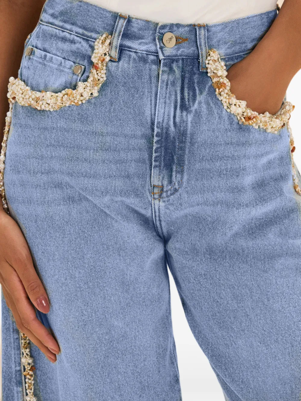 Camila Coelho Beaded Jeans