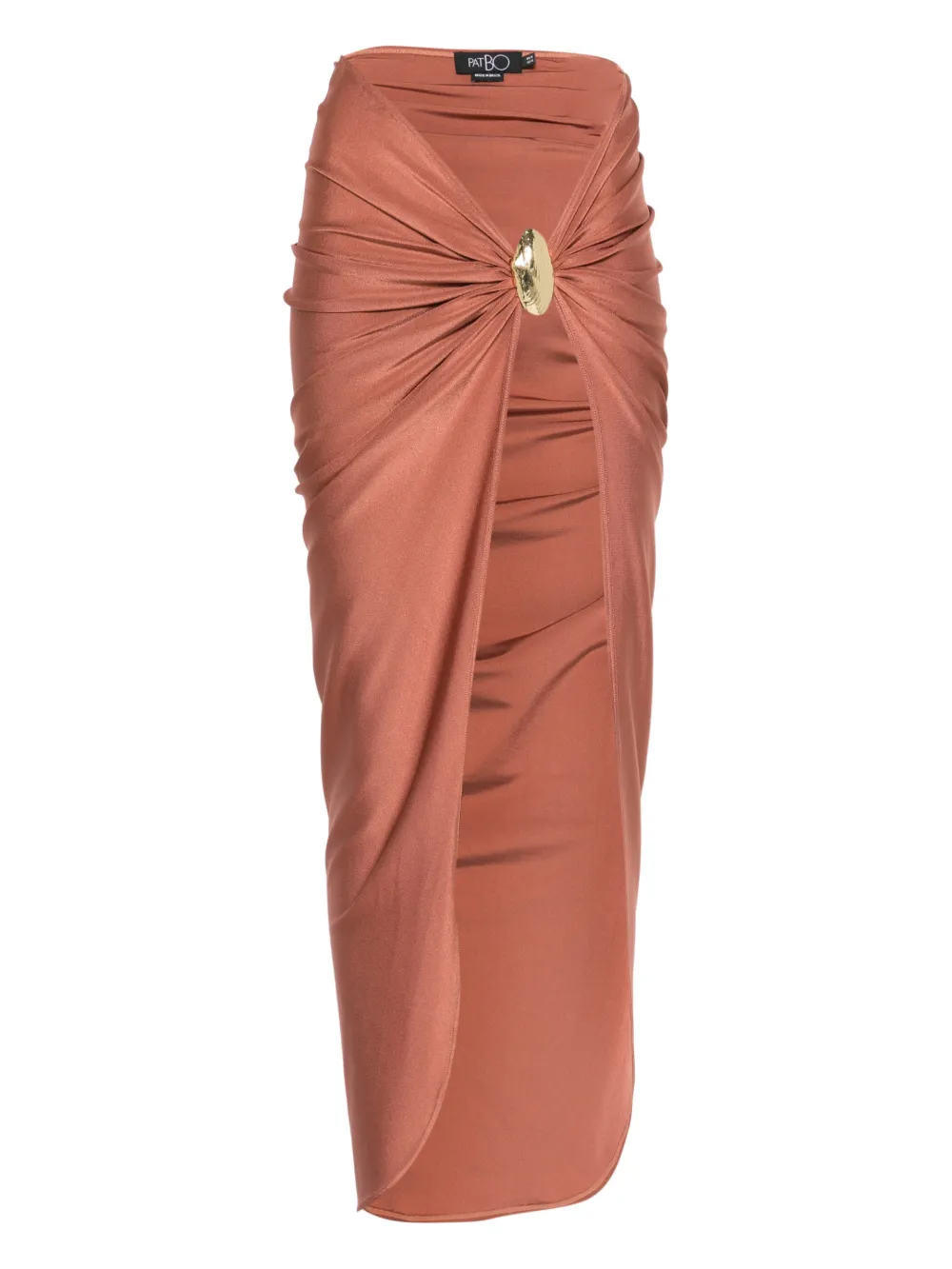 PatBO gold-tone draped sarong - Marrone