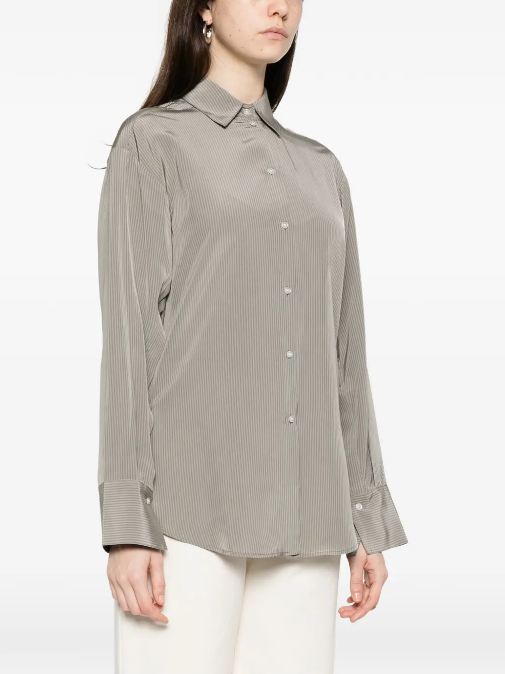  Róhe Striped Button-down Shirt - Grey 