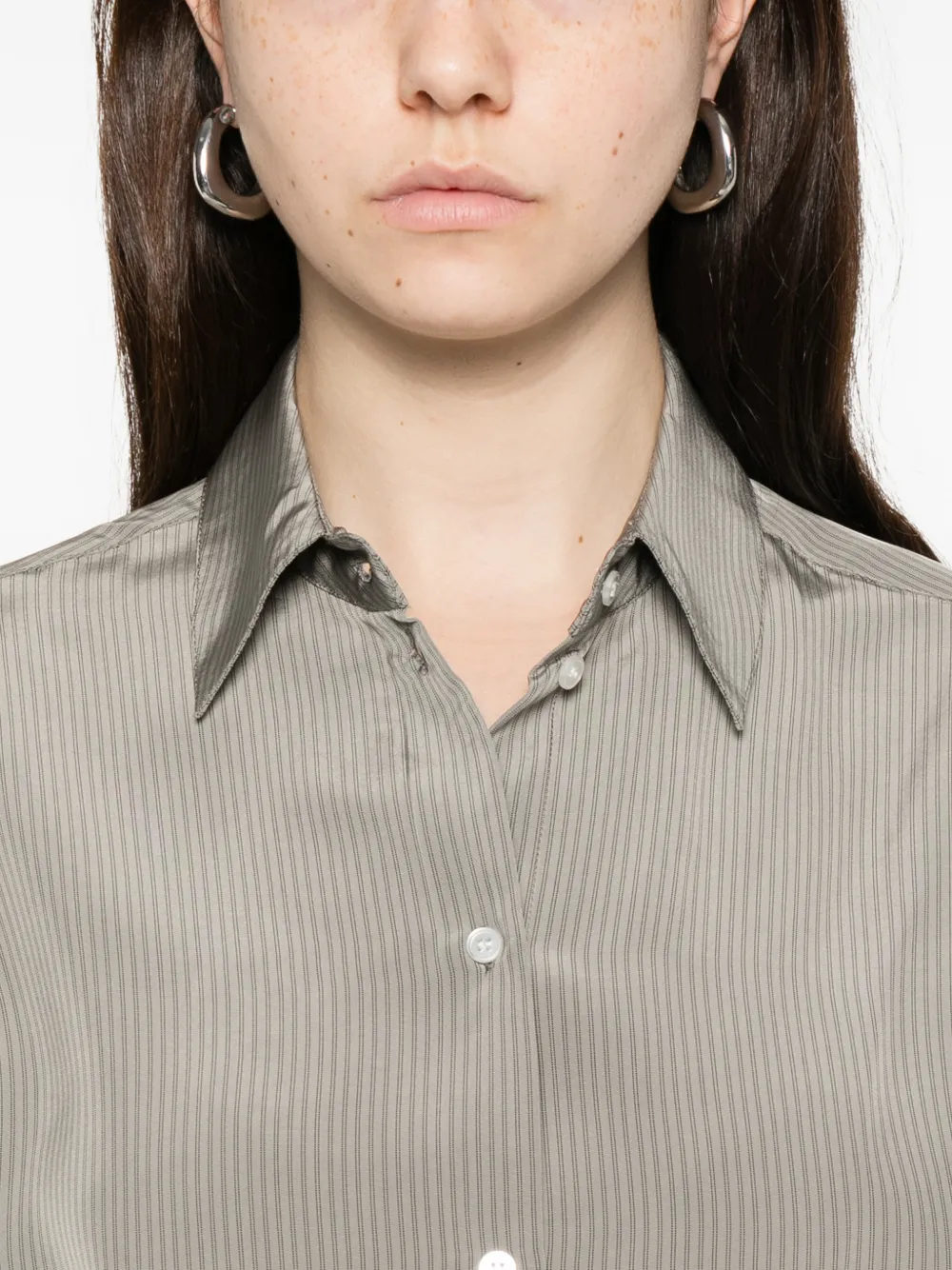 Róhe Striped Button-down Shirt in Grey, view 5