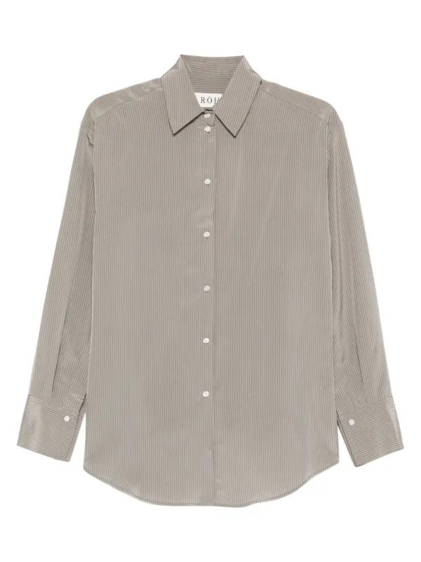Róhe Striped Button-down Shirt in Grey