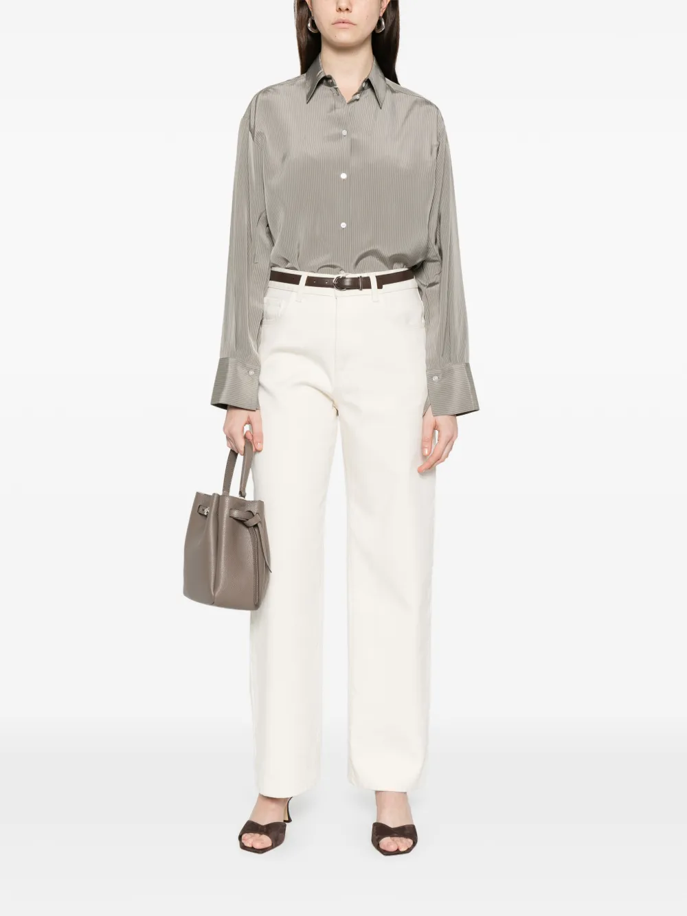 Róhe striped button-down shirt - Grijs