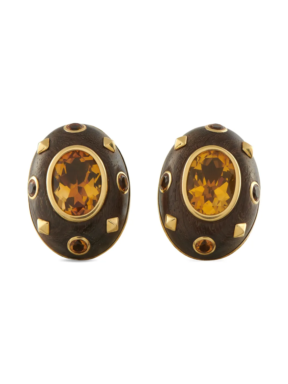 LB Exclusive citrine wood earrings - Marrone