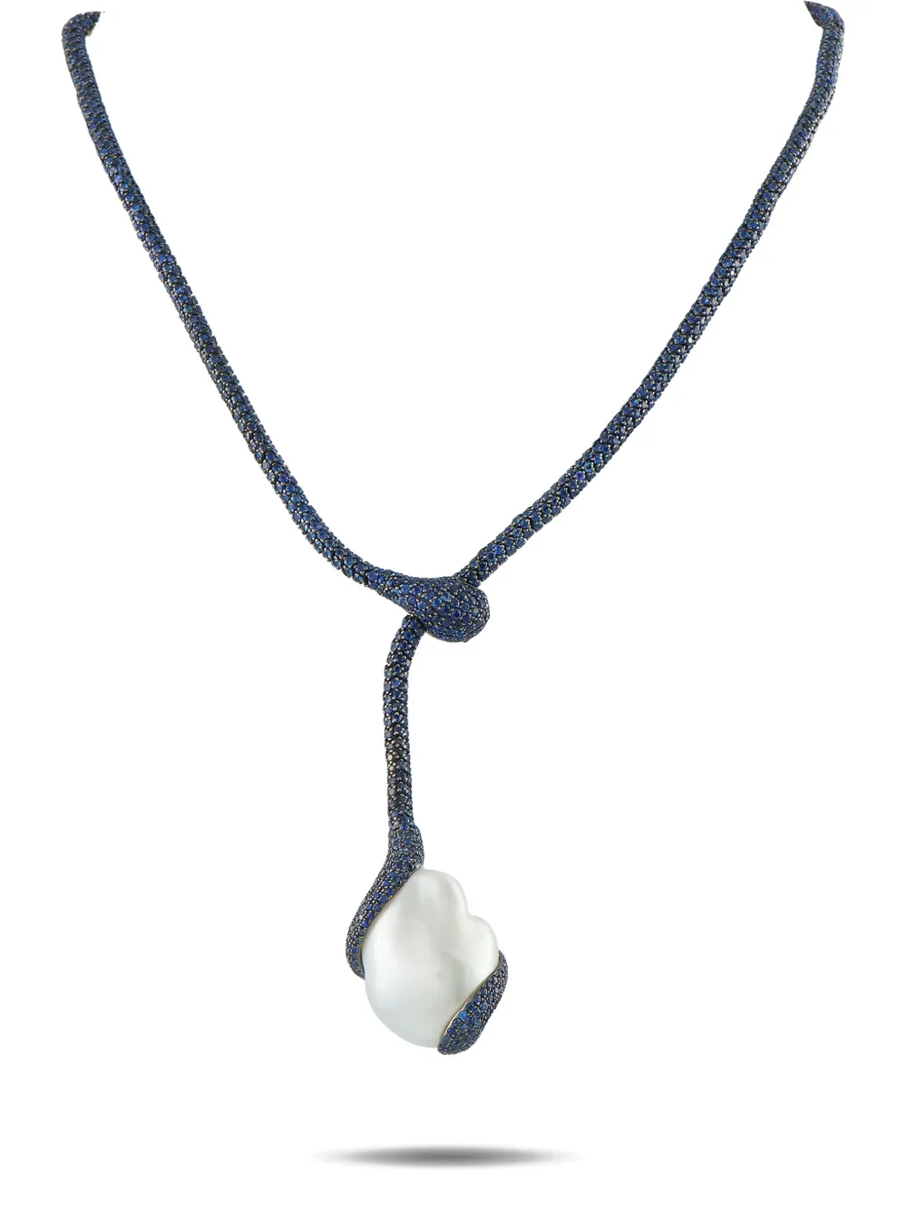 YVEL sapphire baroque pearl necklace - Blu