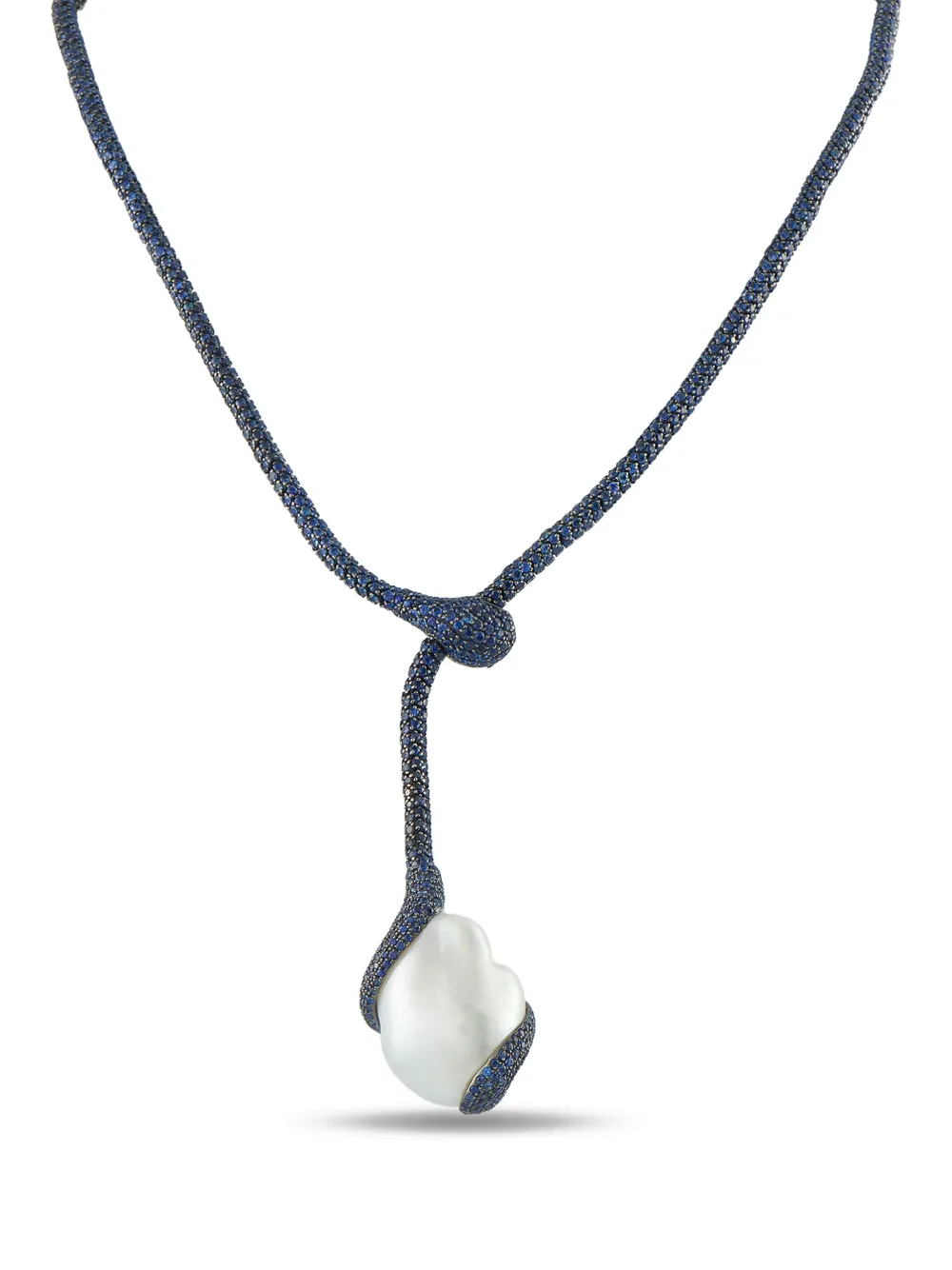 YVEL sapphire baroque pearl necklace - Blu