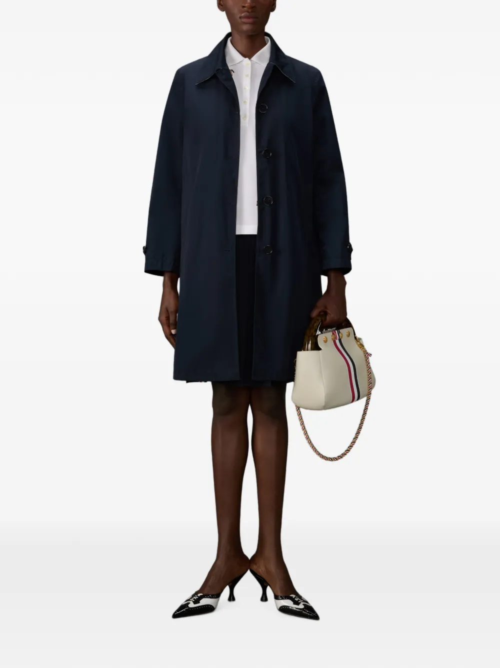 Thom Browne Poloshirt met geborduurd paard en korte mouwen Wit