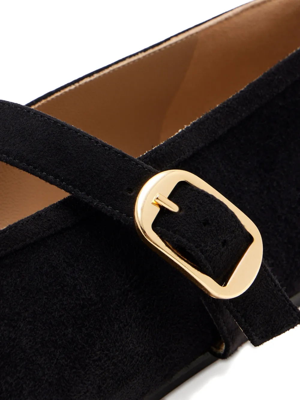 Le Monde Beryl buckle strap ballet flats Zwart