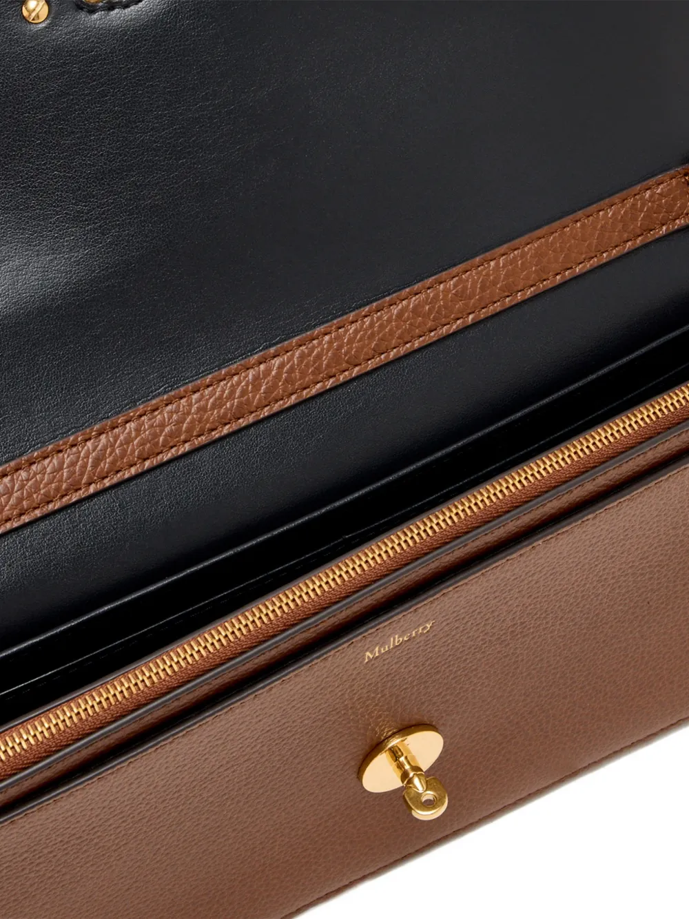 Mulberry Kleine Darley clutch met kettingband Bruin