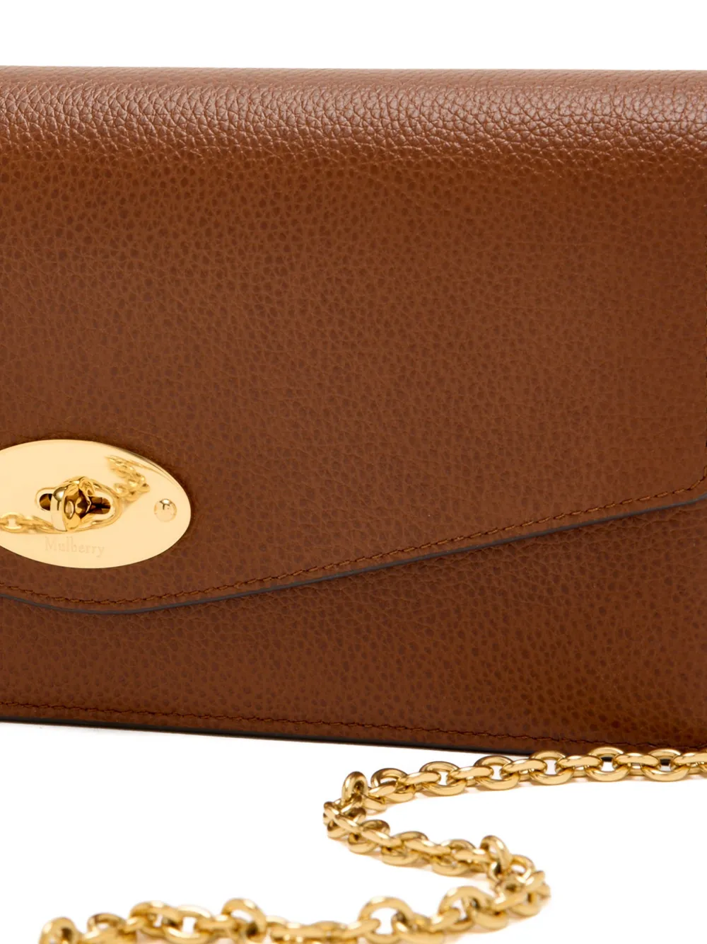Mulberry Kleine Darley clutch met kettingband Bruin