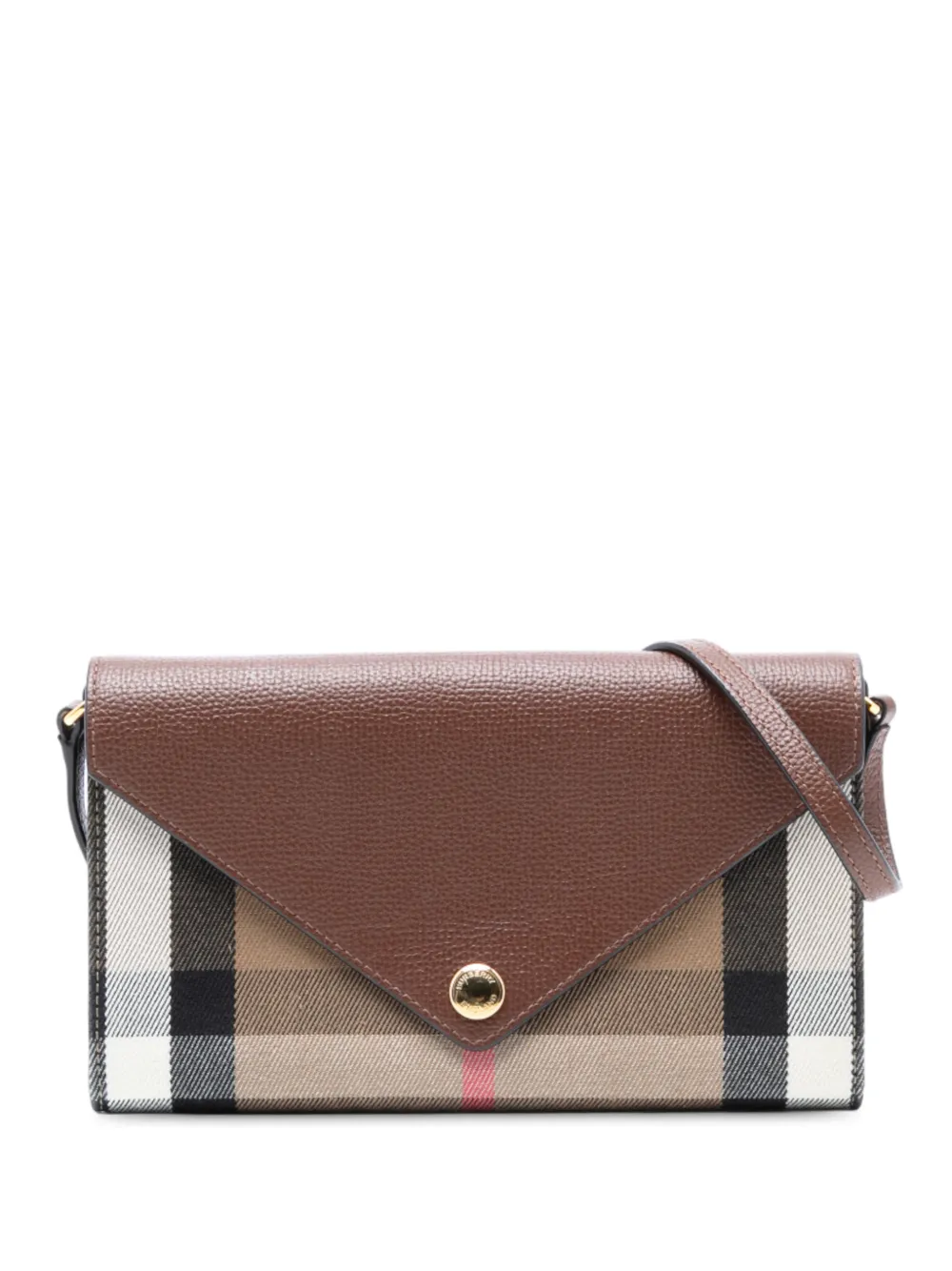 Burberry Pre-Owned Borsa a tracolla Hannah in tela e pelle con motivo House Check 2018-2025 - Marrone