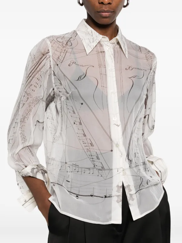 Hermès Pre-Owned 1990s Printed Shirt | White | FARFETCH OM