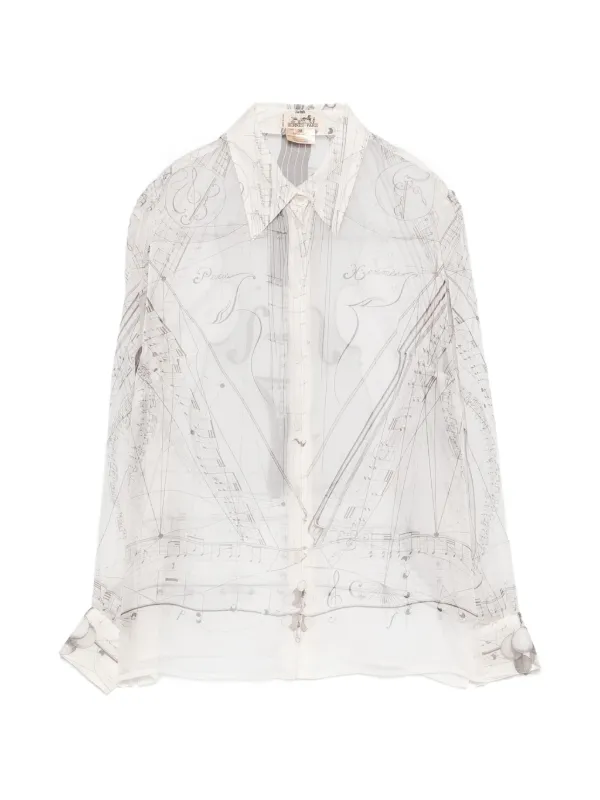 Hermès Pre-Owned 1990s Printed Shirt | White | FARFETCH OM