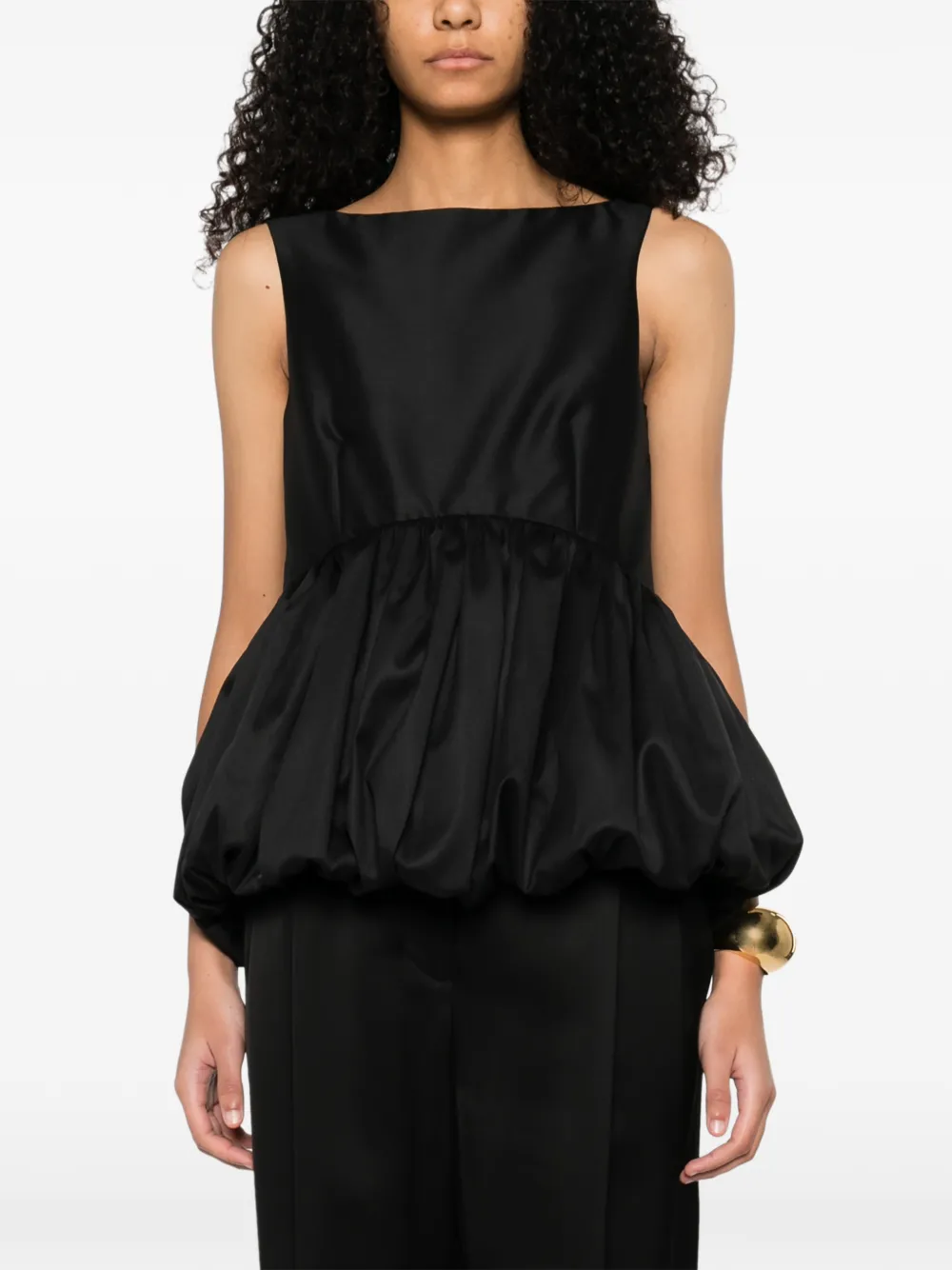  Róhe Peplum-hem Top - Black 