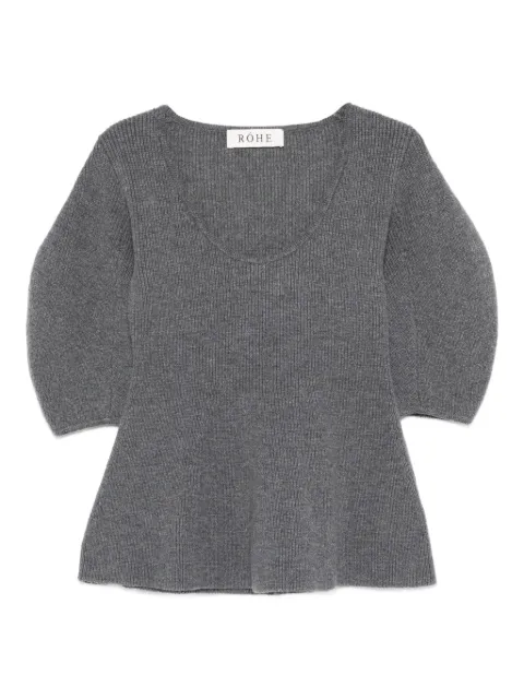 Róhe puffed-sleeve knitted top