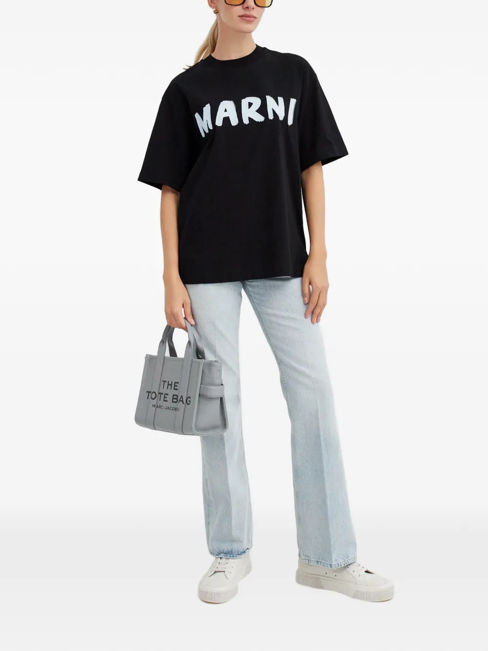 Haikure Flora press-crease flared jeans - Blauw