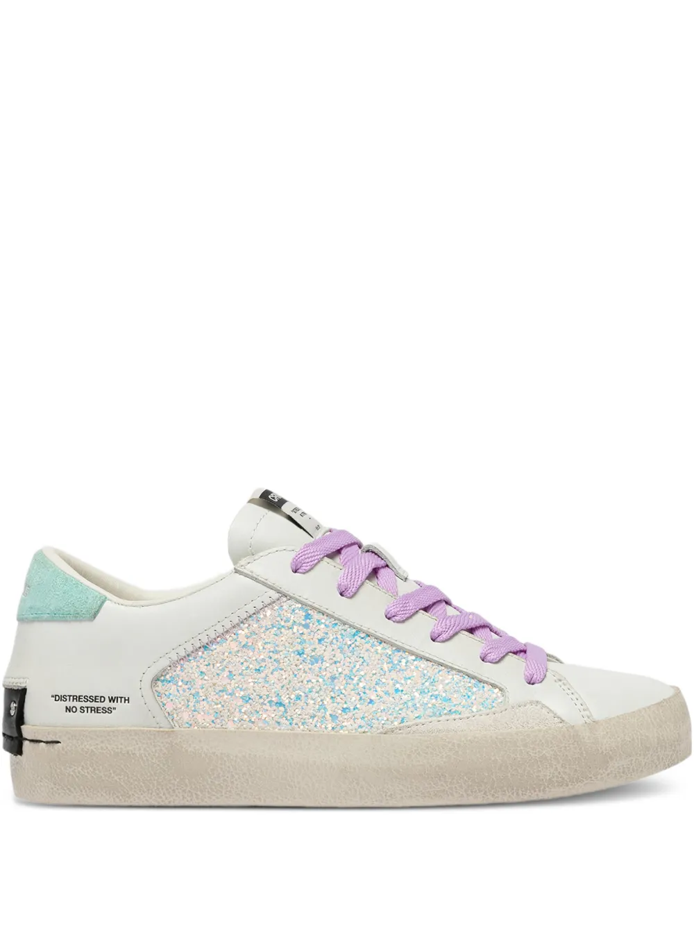 Crime London Sneakers met glitter Wit