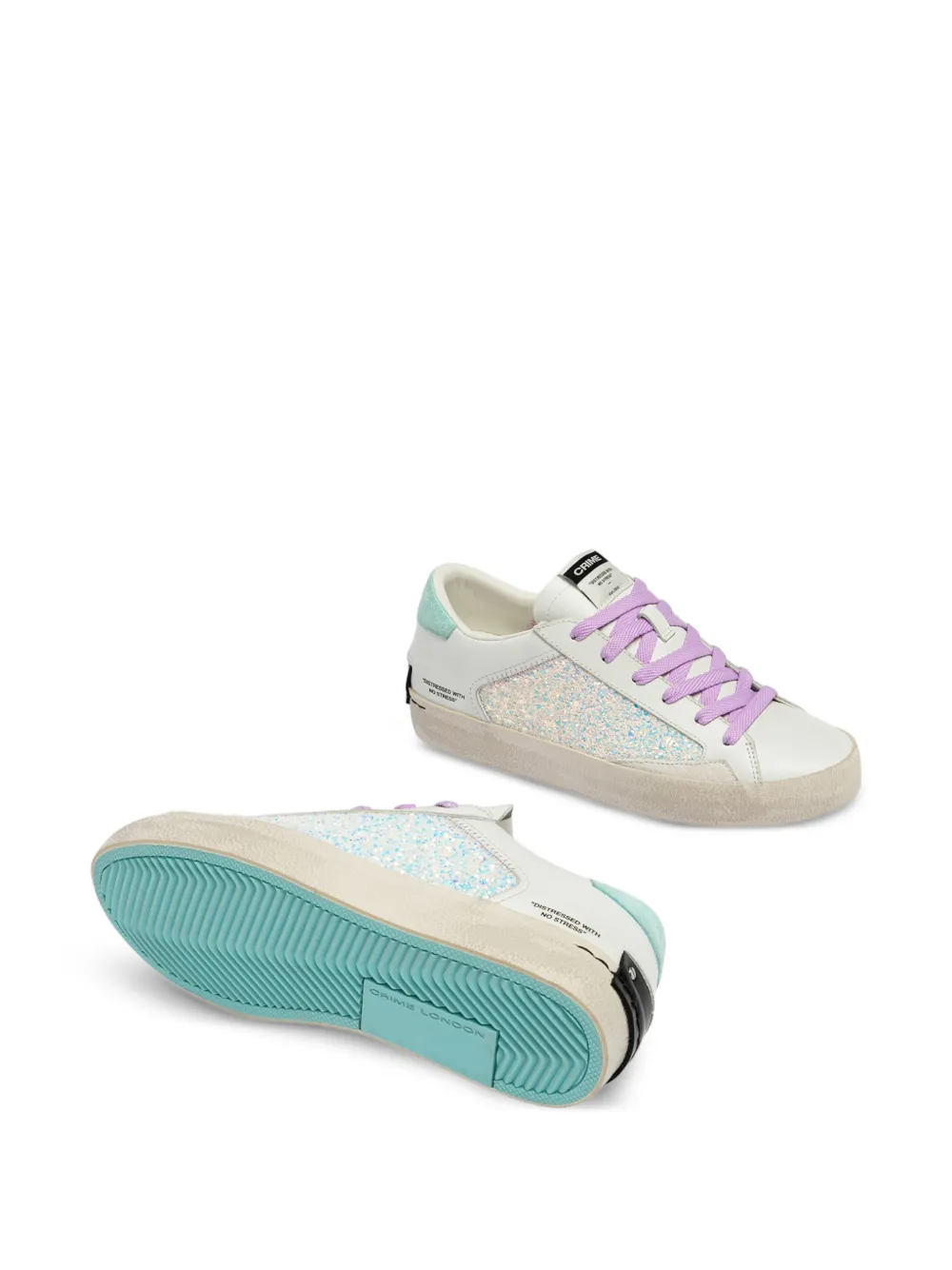 Crime London Sneakers met glitter Wit