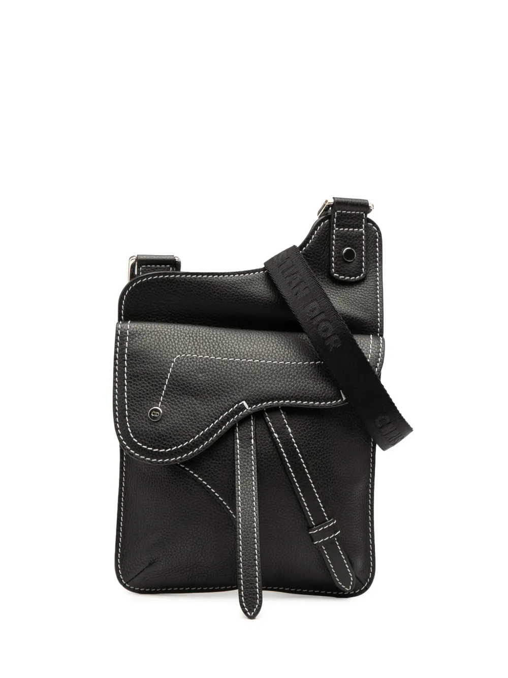 Christian Dior Pre-Owned Borsa a tracolla Saddle in pelle di vitello pieno fiore 2018 | nero | Image 1
