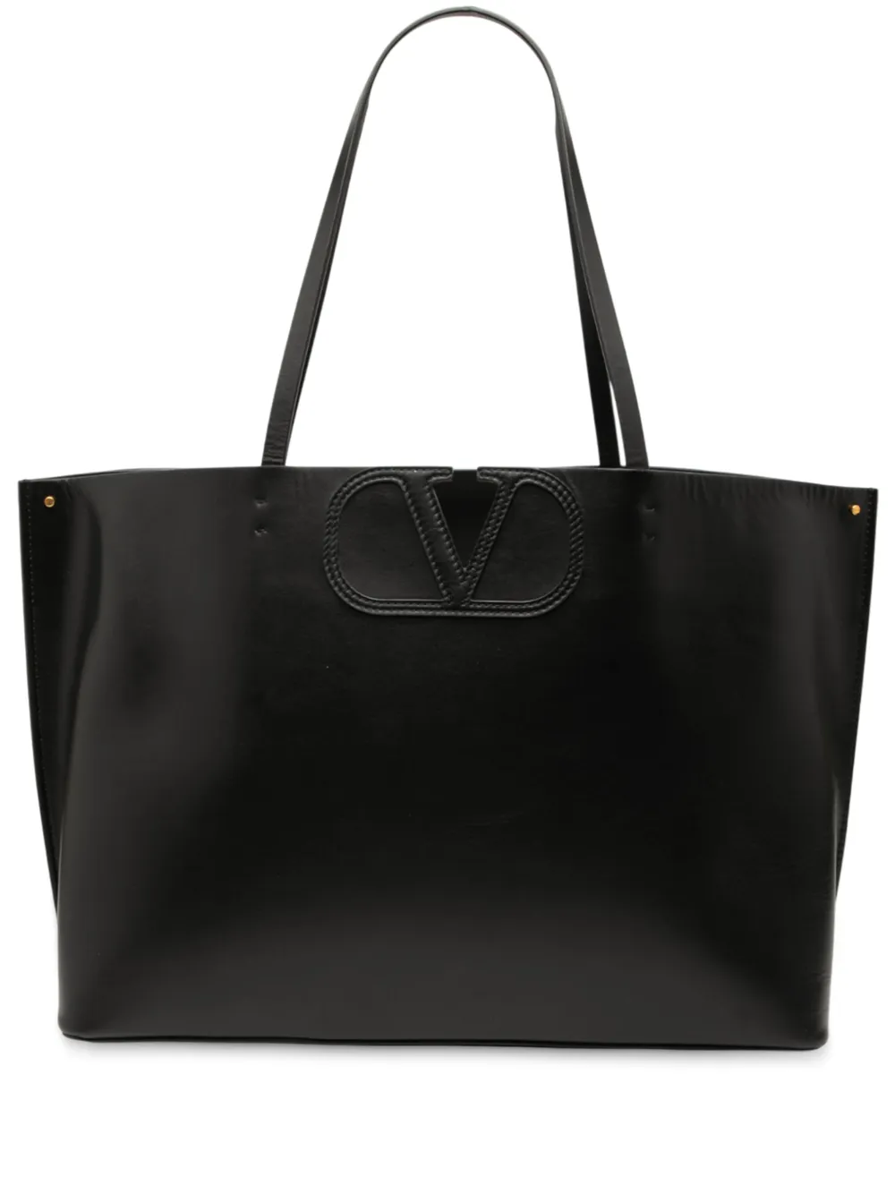 Valentino Garavani Pre-Owned 2018-2025 Leather Vlogo Fillme tote bag - Black