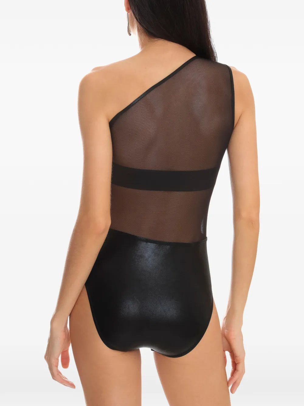  Brigitte Sequin-embellishment One-shoulder Swimsuit - Black 
