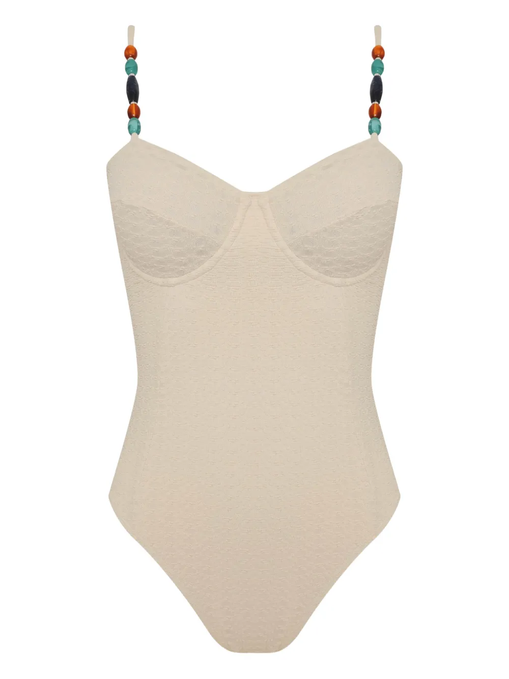 Brigitte beaded-strap swimsuit - Toni neutri
