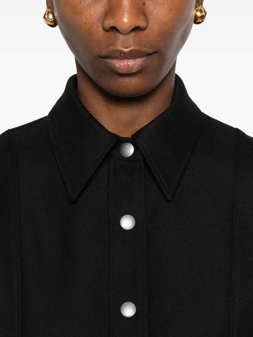 A.P.C. Shirtjurk met knoop en ceintuur Zwart