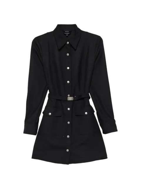 A.P.C. buttoned belted mini shirt dress