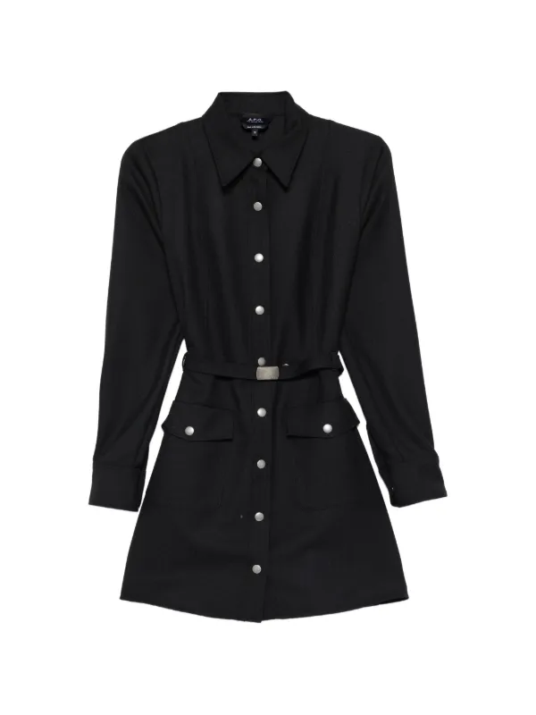 apc black dress A.P.C. Black New Drew Midi Dress A.P.C