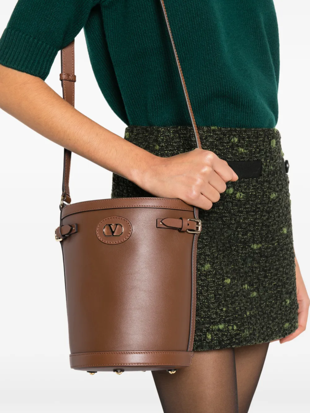 Antibes logo-plaque bucket bag