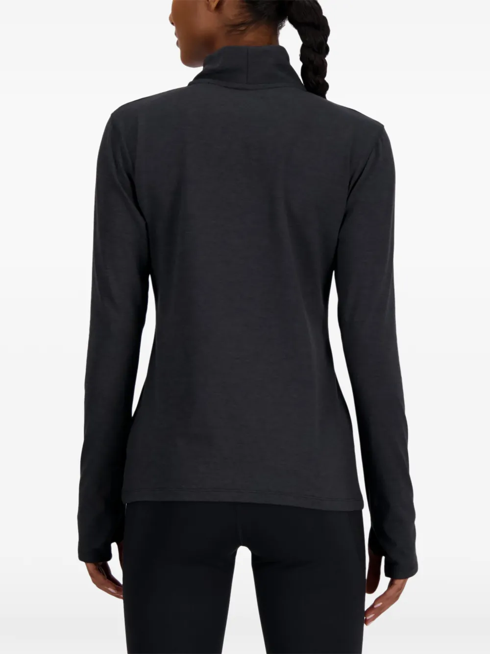 New Balance Sport Essentials Space Dye 1 4 Dip sweater Zwart