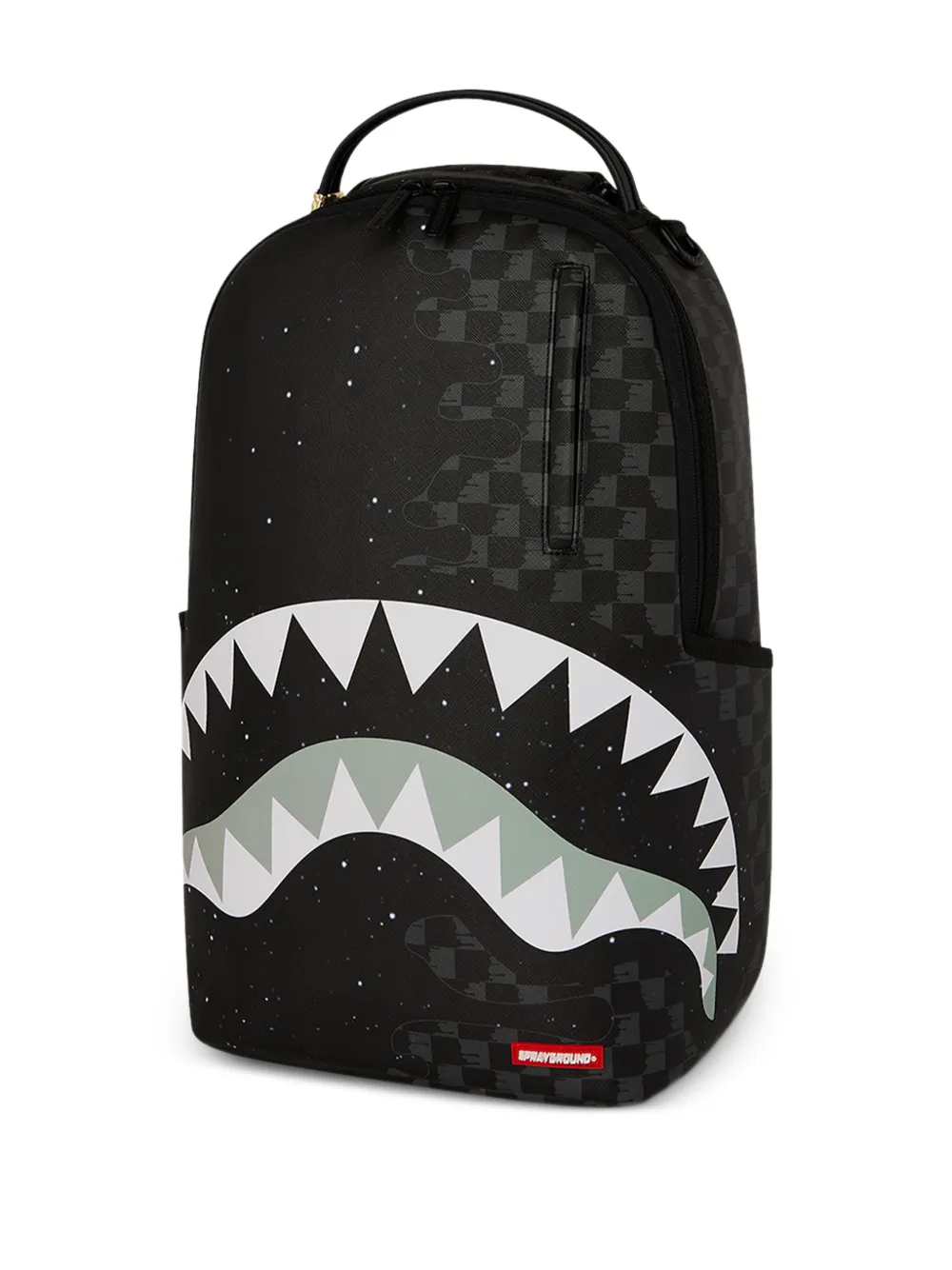  Sprayground Deep Space Drip Shark Checkerboard Backpack - Black 