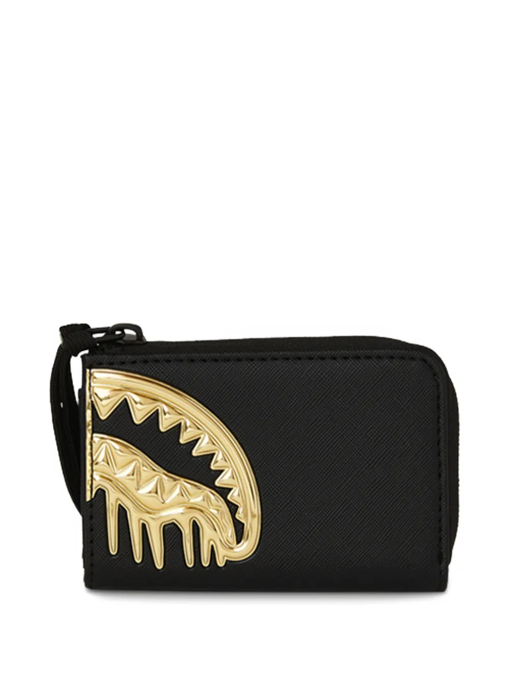 Sprayground Gold and Dangerous shark-jaw wallet | Black | Image 1