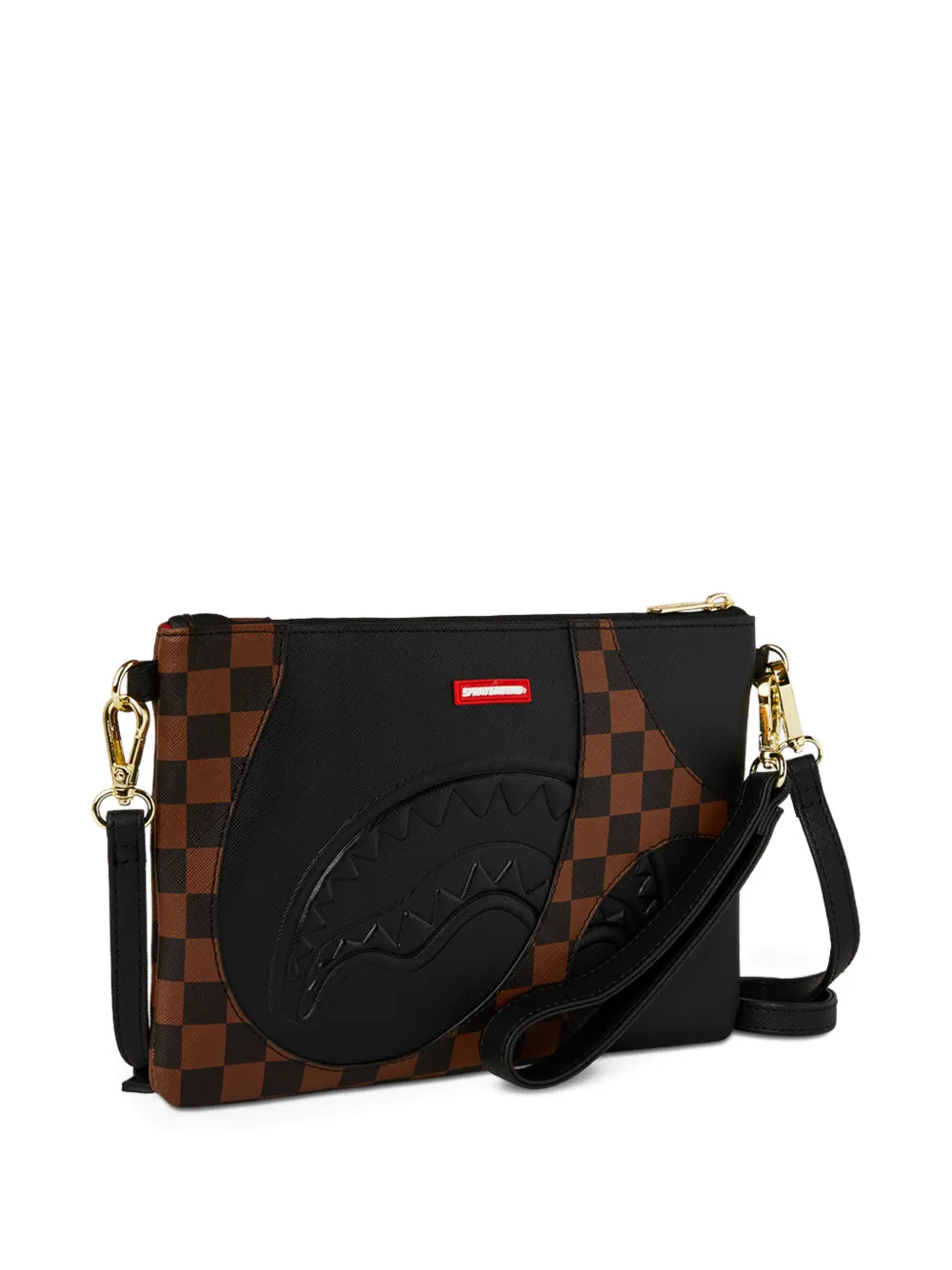 Sprayground Jetstream geruite clutch met reliëf Bruin