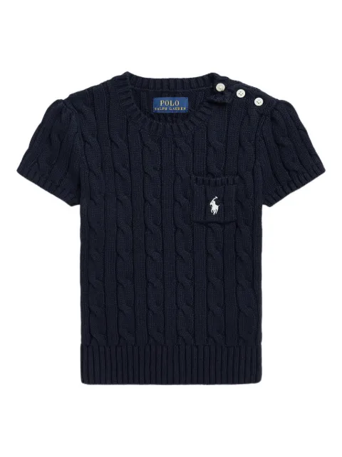 POLO RALPH LAUREN KIDS cable-knit short-sleeve T-shirt