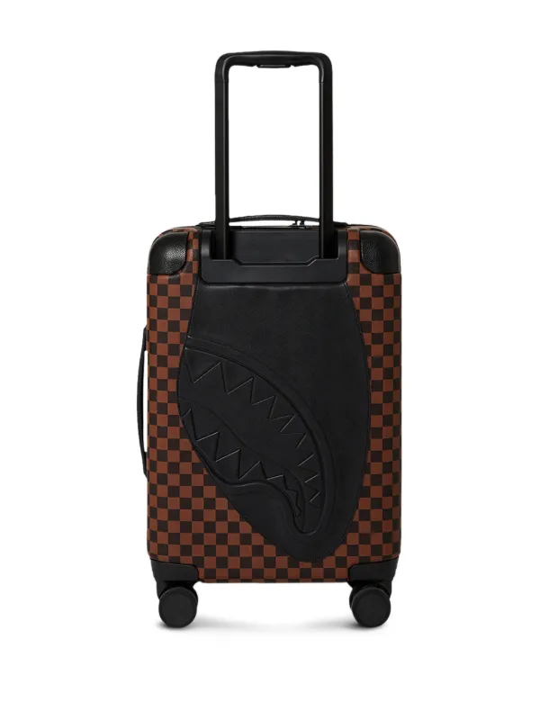 Sprayground Jetstream Checkerboard Shark Trolley Bag | Brown