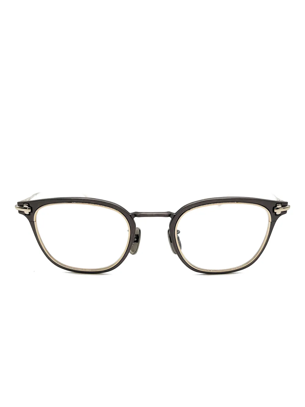 TAYLOR WITH RESPECT Skoll geometric-frame glasses | Black | Image 1