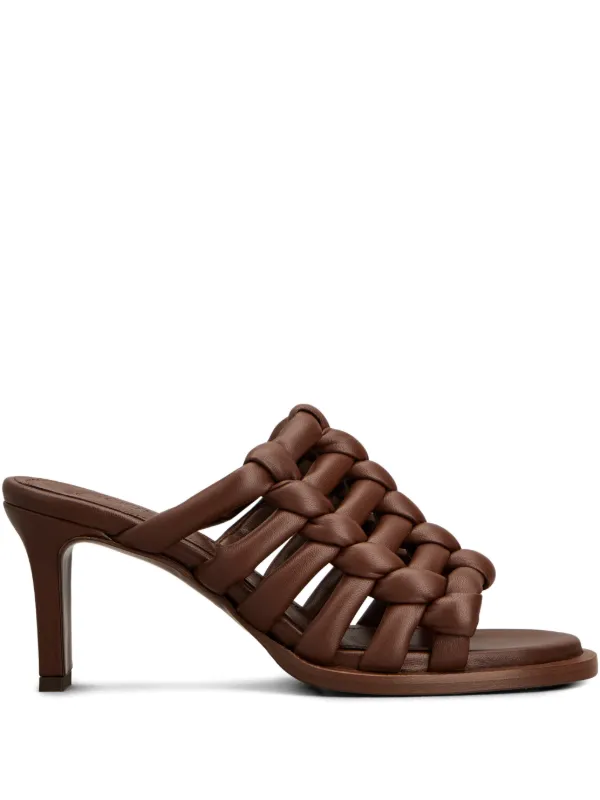 Tod's Intreccio-design Heeled Sandals in Brown