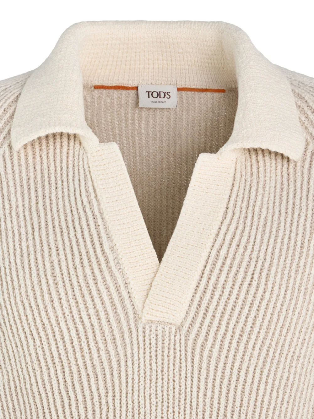 Tod's Geribbelde trui met V-hals Wit