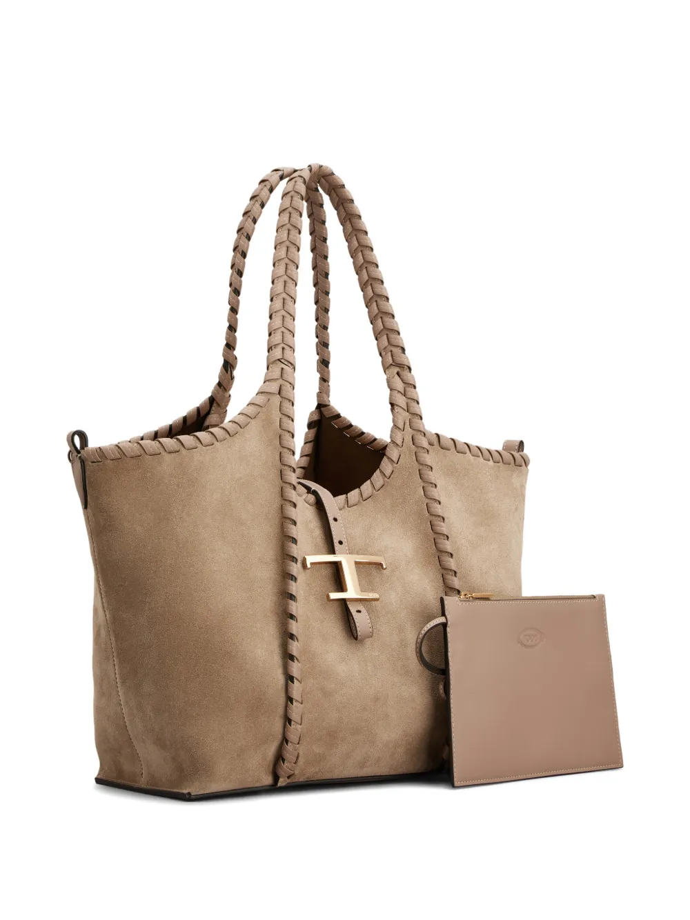 Tod's braided pendant shopping tote bag - Beige