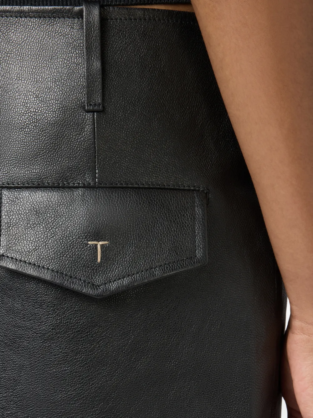 Tod's Leren midi-rok Zwart
